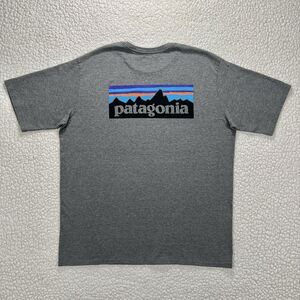 Patagonia Shirt Mens L Gray P-6 Logo Responsibili-Tee Regular Fit Hiking Outdoor